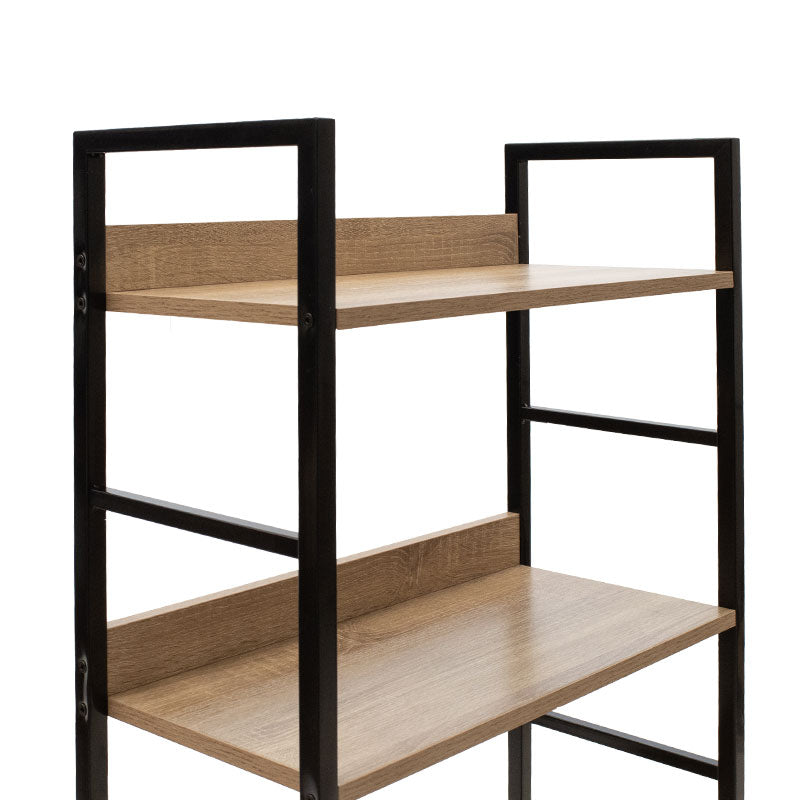 Полица за книги Ramon  во природно-црна боја 60x28x125,5cm