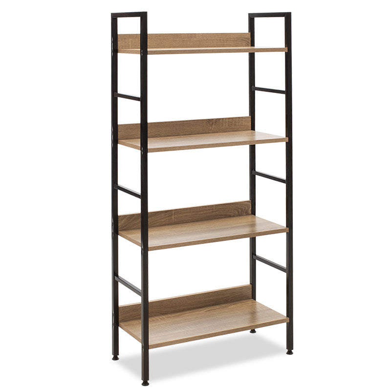 Полица за книги Ramon  во природно-црна боја 60x28x125,5cm