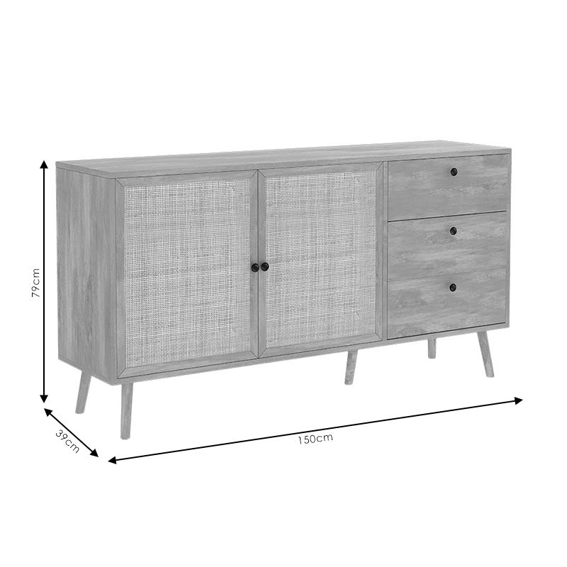 Бифе Oslo  blacknatural 150x39x79cm