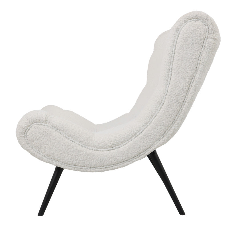 Фотелја Silla ткаенина/boucle со потпирач за нозе 97x80x100cm