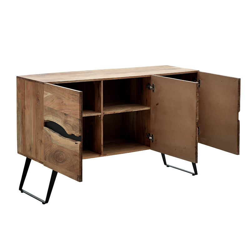 Кабинет Imena  цврсто дрво 4cm природно-црно 148x43,5x86cm