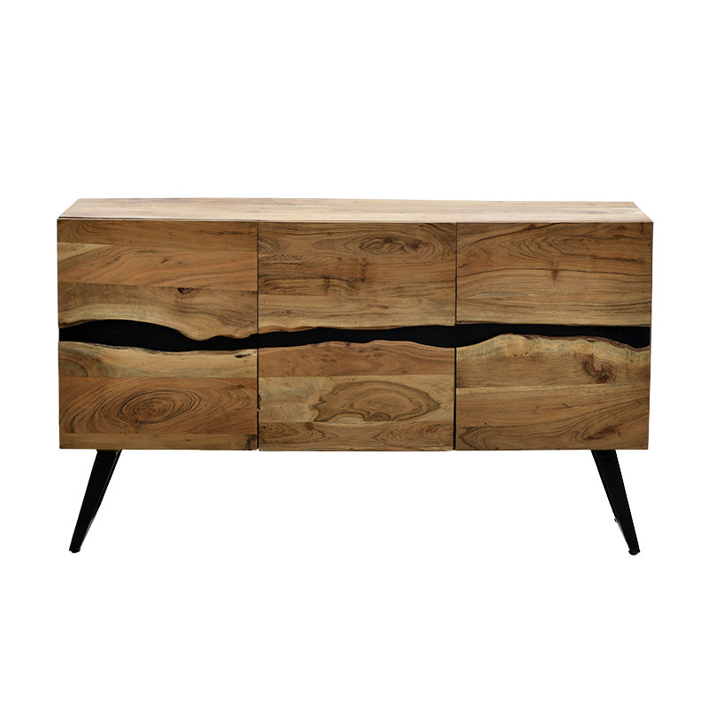 Кабинет Imena  цврсто дрво 4cm природно-црно 148x43,5x86cm