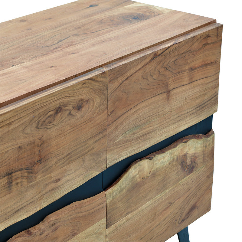 Кабинет Imena  цврсто дрво 4cm природно-црно 148x43,5x86cm