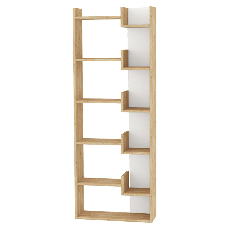 Полица за книги Oppa  природно-бела 61x22x162cm