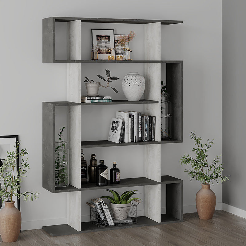 Полица за книги MITO  во античка бело-сива боја 108,5x25,5x161cm