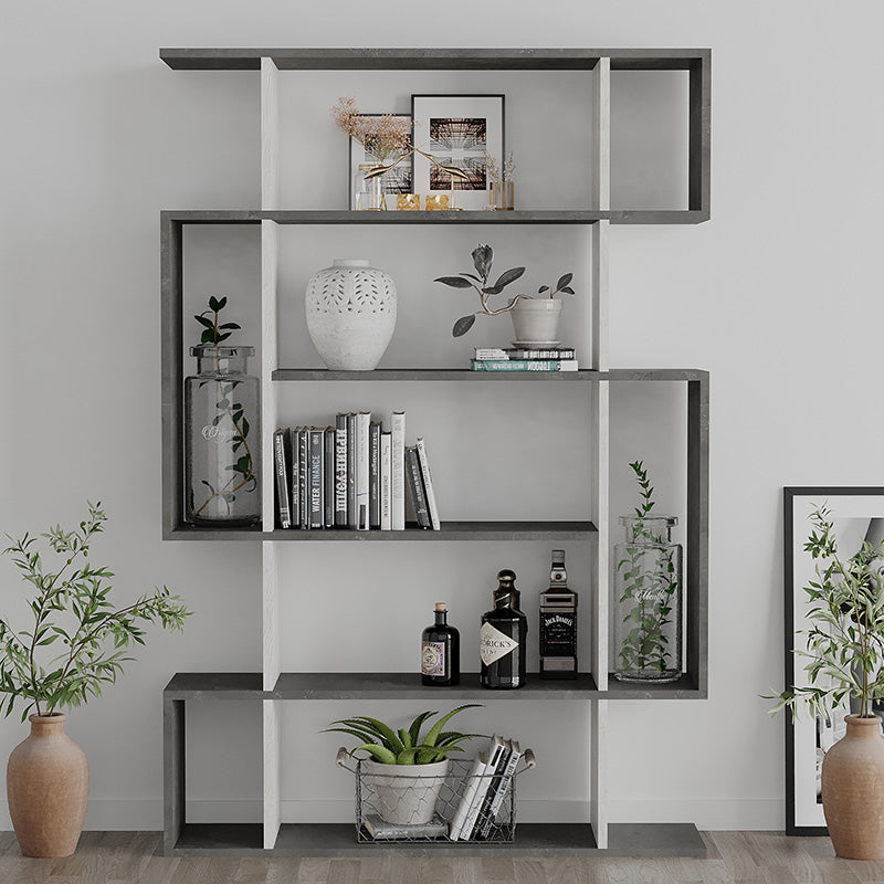 Полица за книги MITO  во античка бело-сива боја 108,5x25,5x161cm