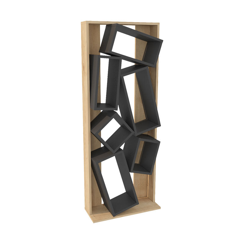 Полица за книги Jamey  природно-темно сива 60x24x153,6cm