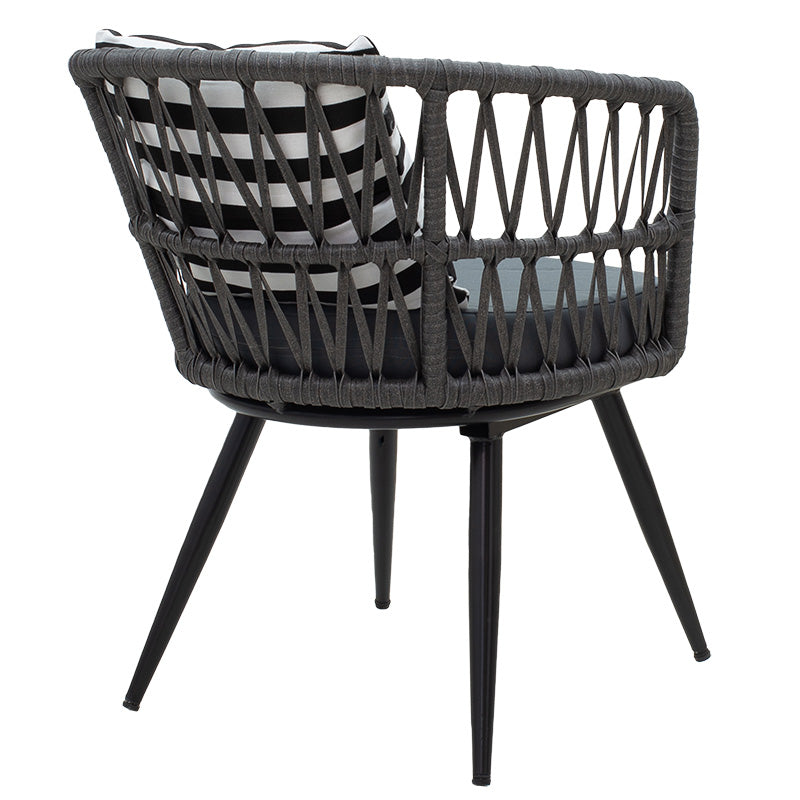 Naoki фотелја метал/PE rattan со 2 перници