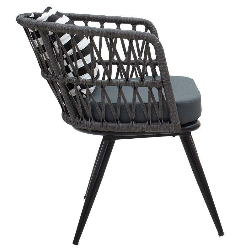 Naoki фотелја метал/PE rattan со 2 перници