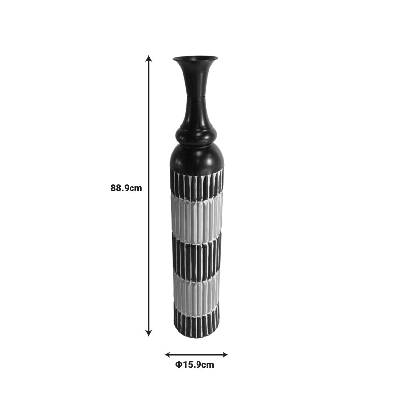 Декоративна вазна Thund  метал во црна и природна нијанса D15.9x88.9cm