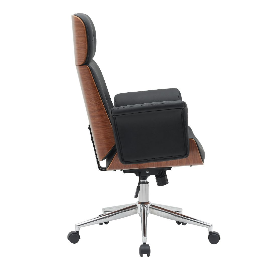 Jenna - Канцелариска Црна Фотелја PUКожа