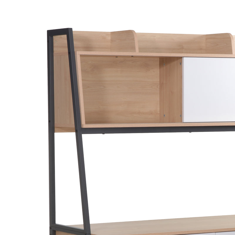 Работно биро Jersey  меламин во природно-бела нијанса и антрацит метал 124x54x171cm