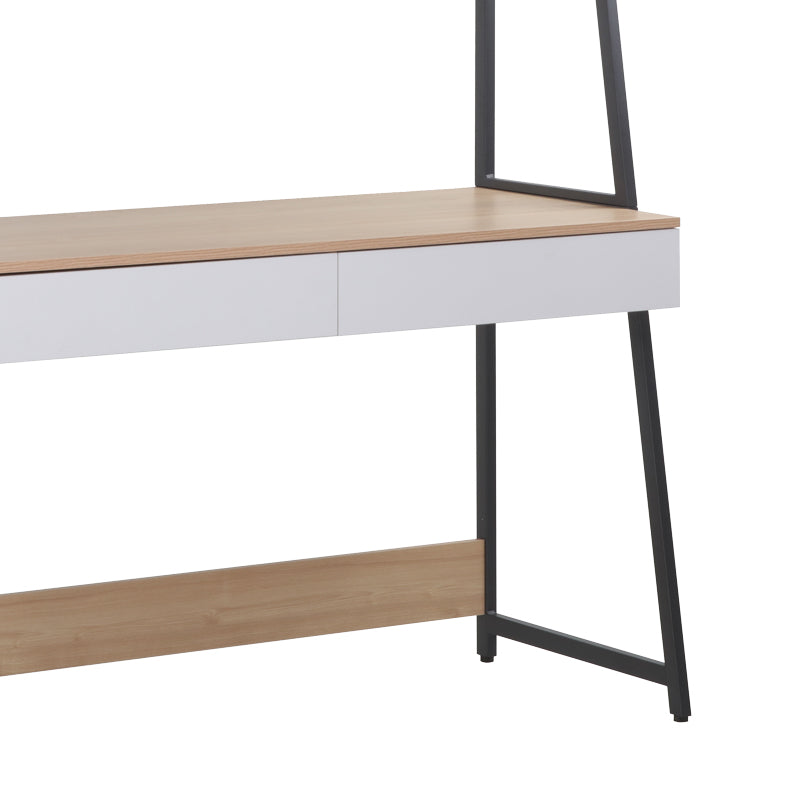 Работно биро Jersey  меламин во природно-бела нијанса и антрацит метал 124x54x171cm