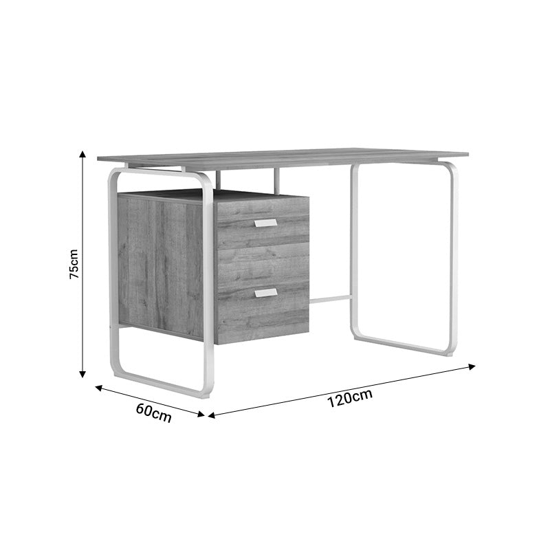 Канцелариско биро со фиоки Clarity  меламин природно-бело 120x75x75cm