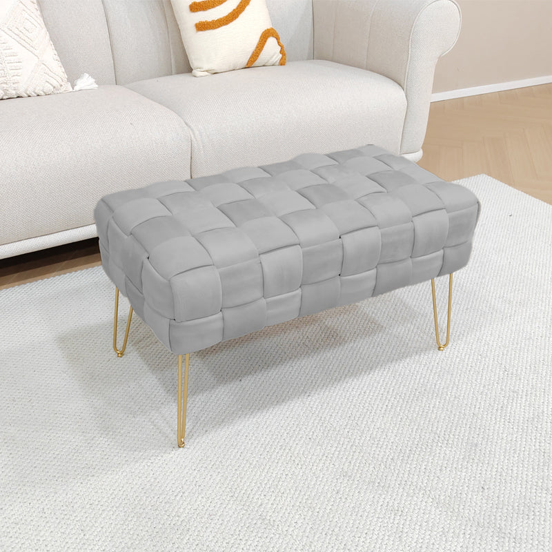 Ottoman Wenzo  сиво кадифе 82x43x46cm
