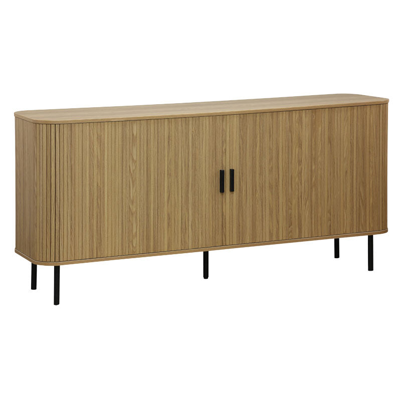 Бифе Scandi  MDF природна боја со црни метални ногарки 170x45x80cm