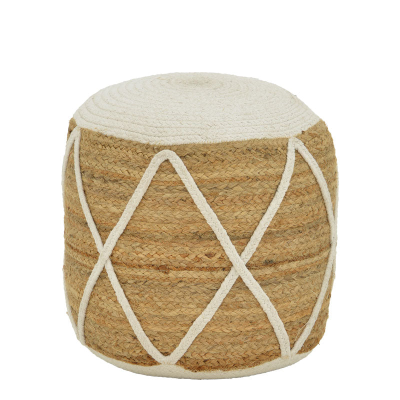 Maroc  јутана табуретка во природна и бела нијанса D40x45cm