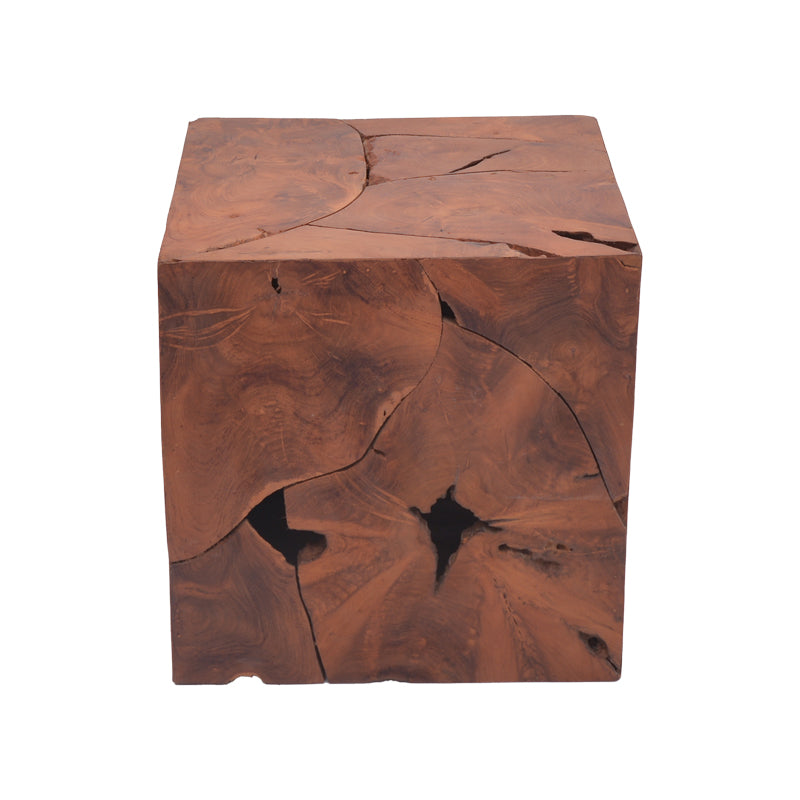 Столче Boxy  природно цврсто дрво од тиково дрво 40x40x40cm