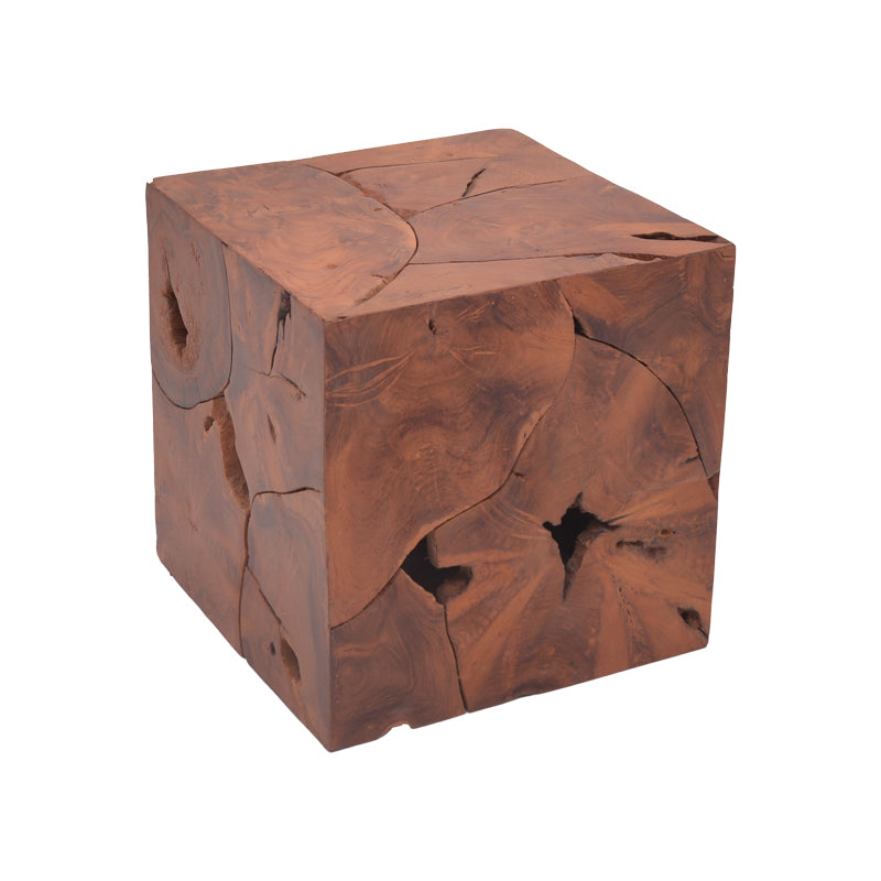 Столче Boxy  природно цврсто дрво од тиково дрво 40x40x40cm