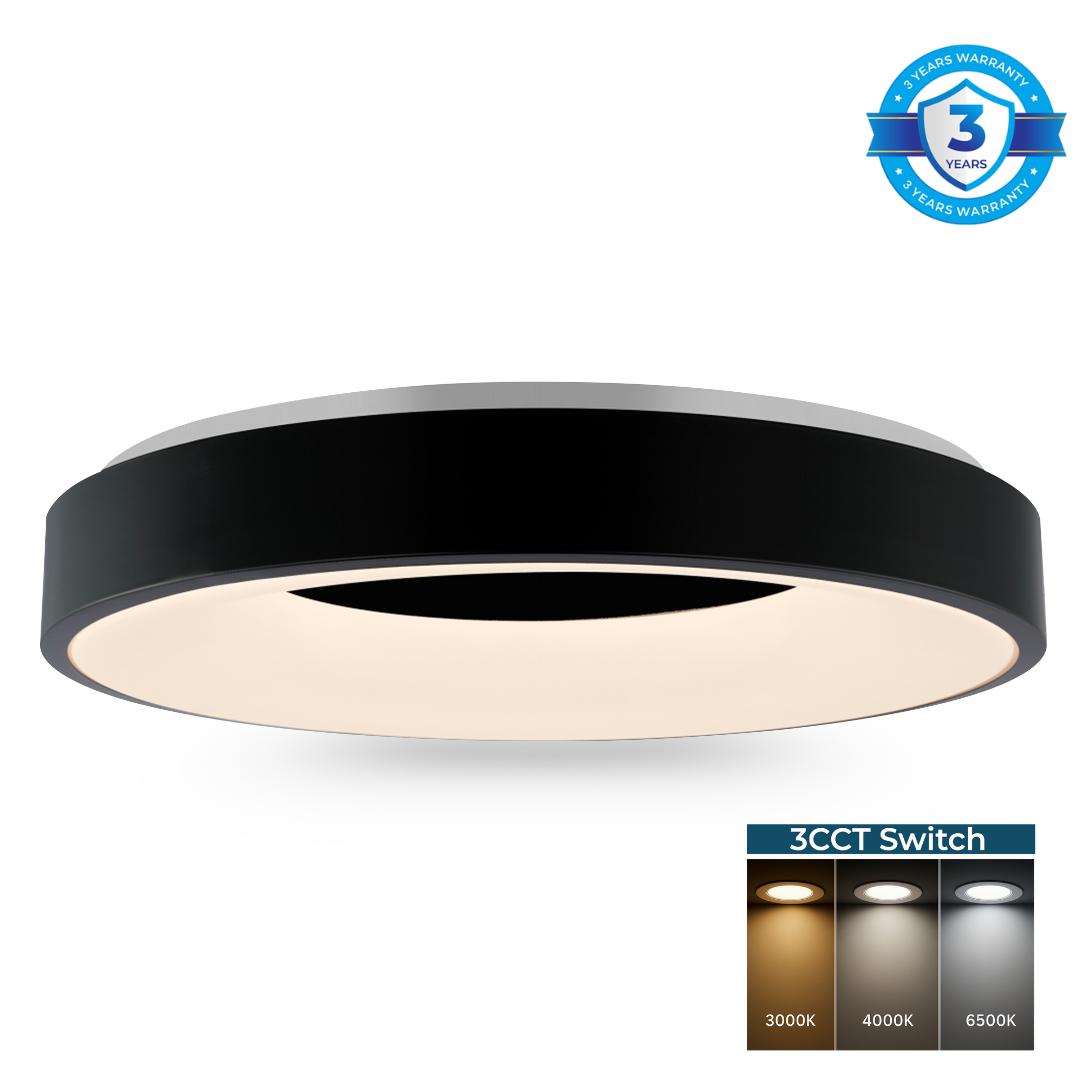 Napolian - Црна ЛЕД Плафонерка 45w 3color - Ф60cm