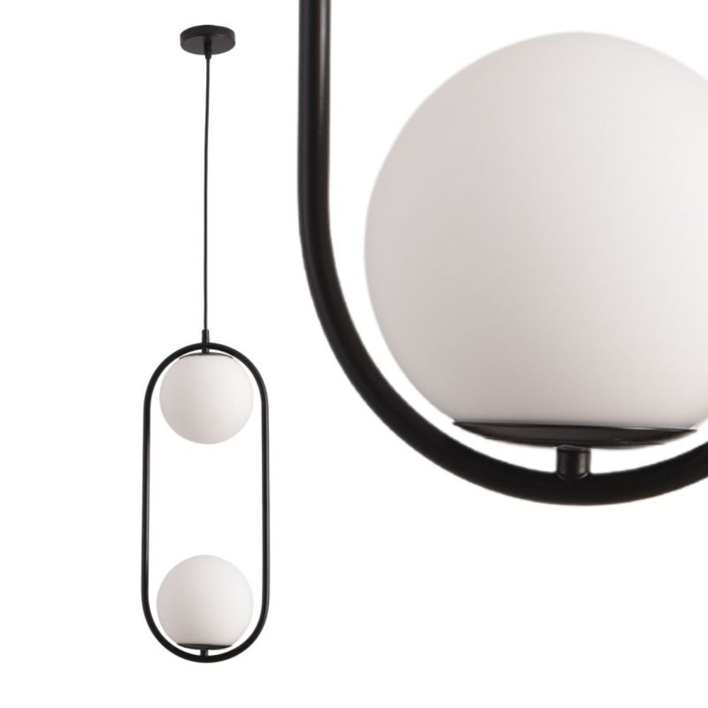 Deluce XL - Црн Висечки Лустер 2xE27