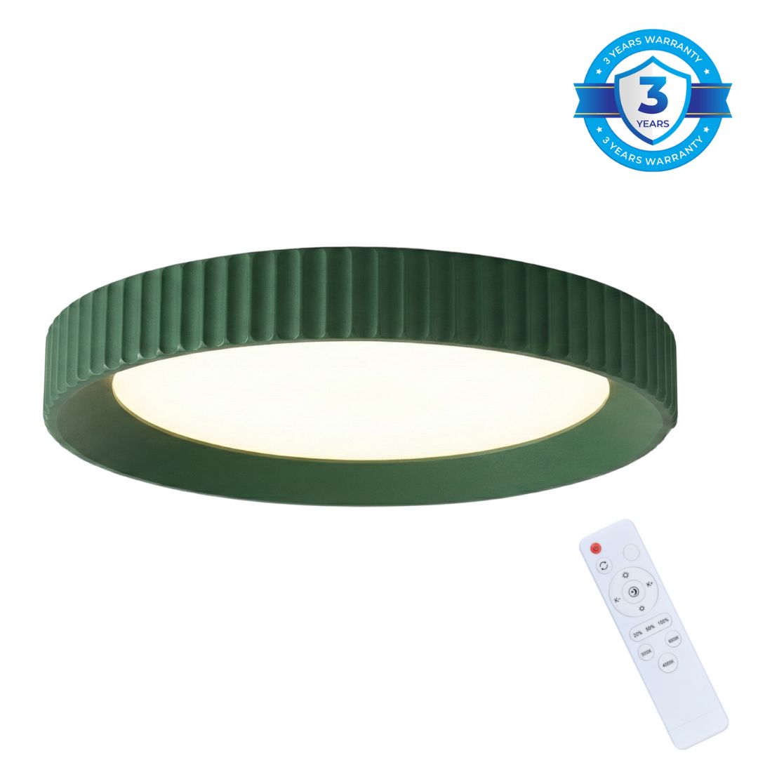 Iris - Зелена ЛЕД Плафонерка 48w 3color - Ф41cm со далечинско