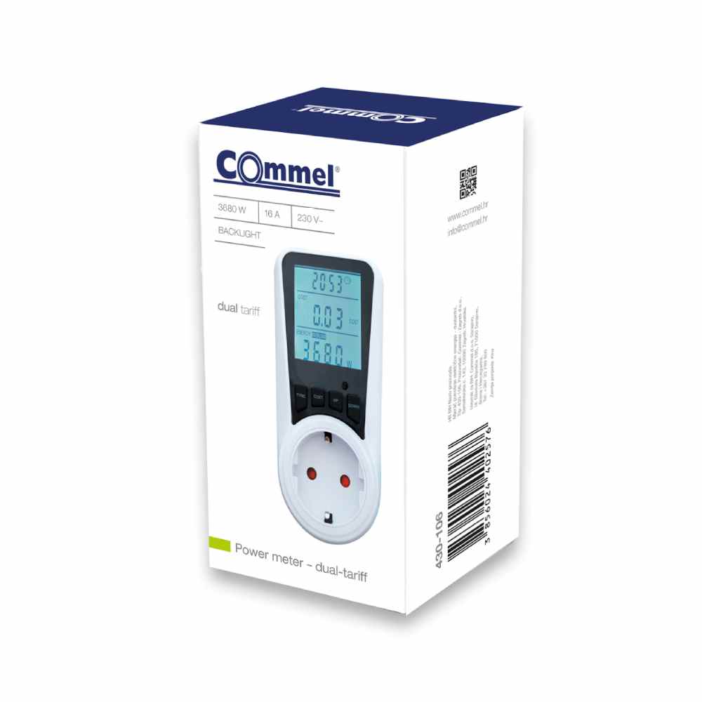 Мерач на потрошувачка на енергија, голем LCD екран | Commel
