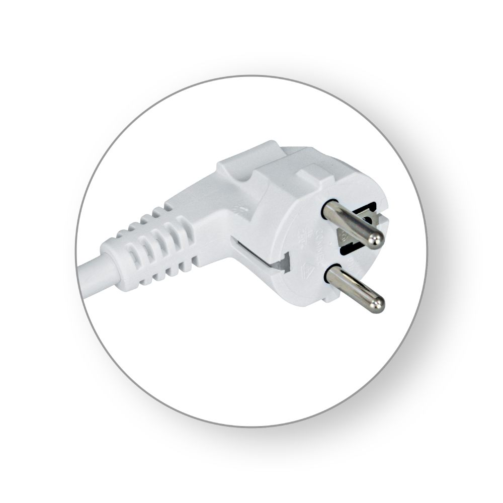 Поврзувачки кабел со PVC обвивка - 2m бел 3G1.5 | Commel