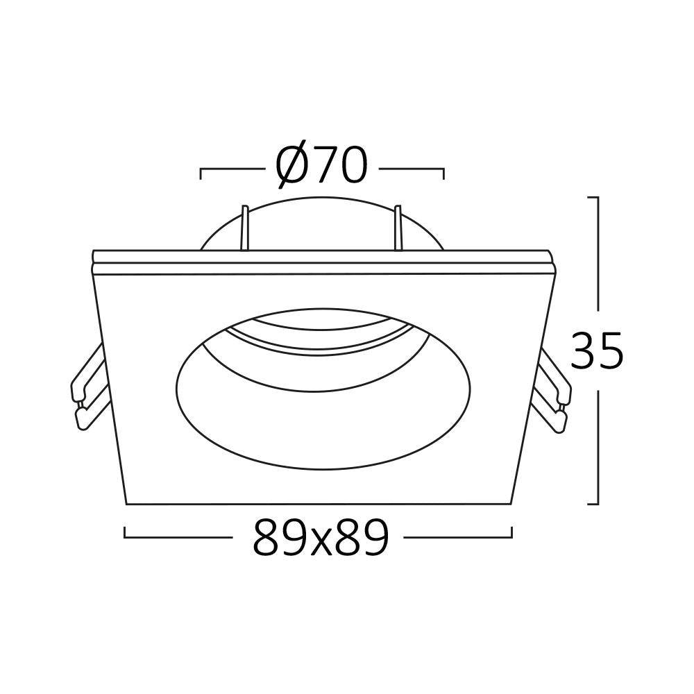 KAKTUS SQ • Бело Вградно Тело Коцка IP54