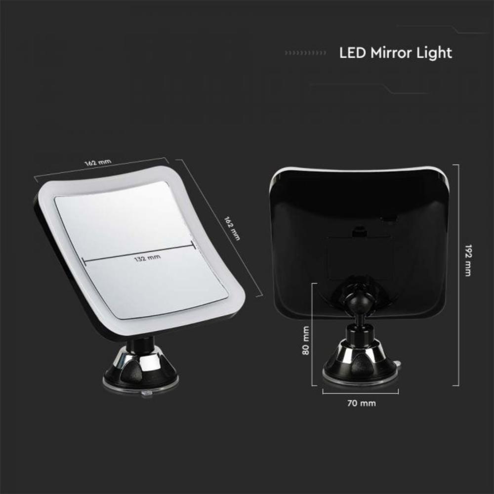 LED Огледало 3.2w, на батерии 3хАА 6400k
