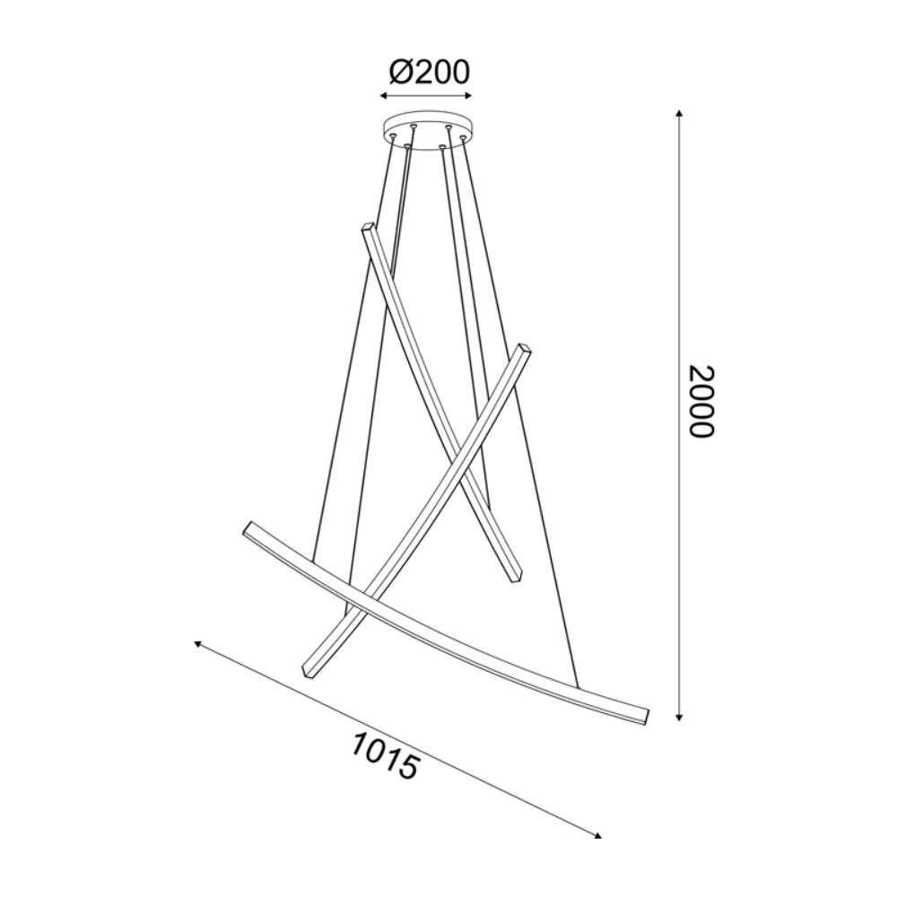 NAAVA - Црн LED Лустер 60w 3000K