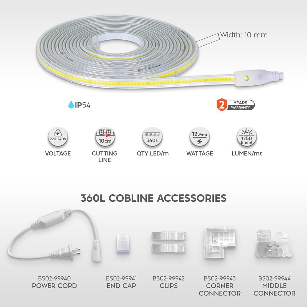 LED Лента 4000К COB 220V