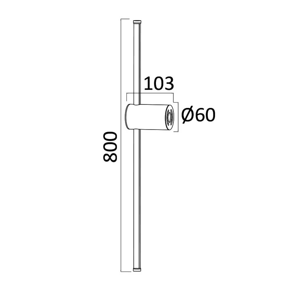 Chasey 80 • Црна Ѕидна Светилка 16w - 4000k