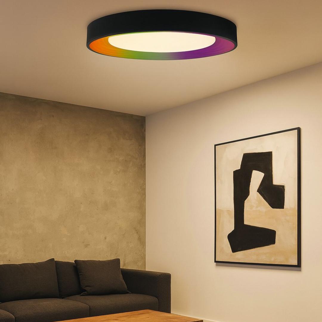 Majestic - Црна RGB ЛЕД Плафонерка 30w - Ф50cm