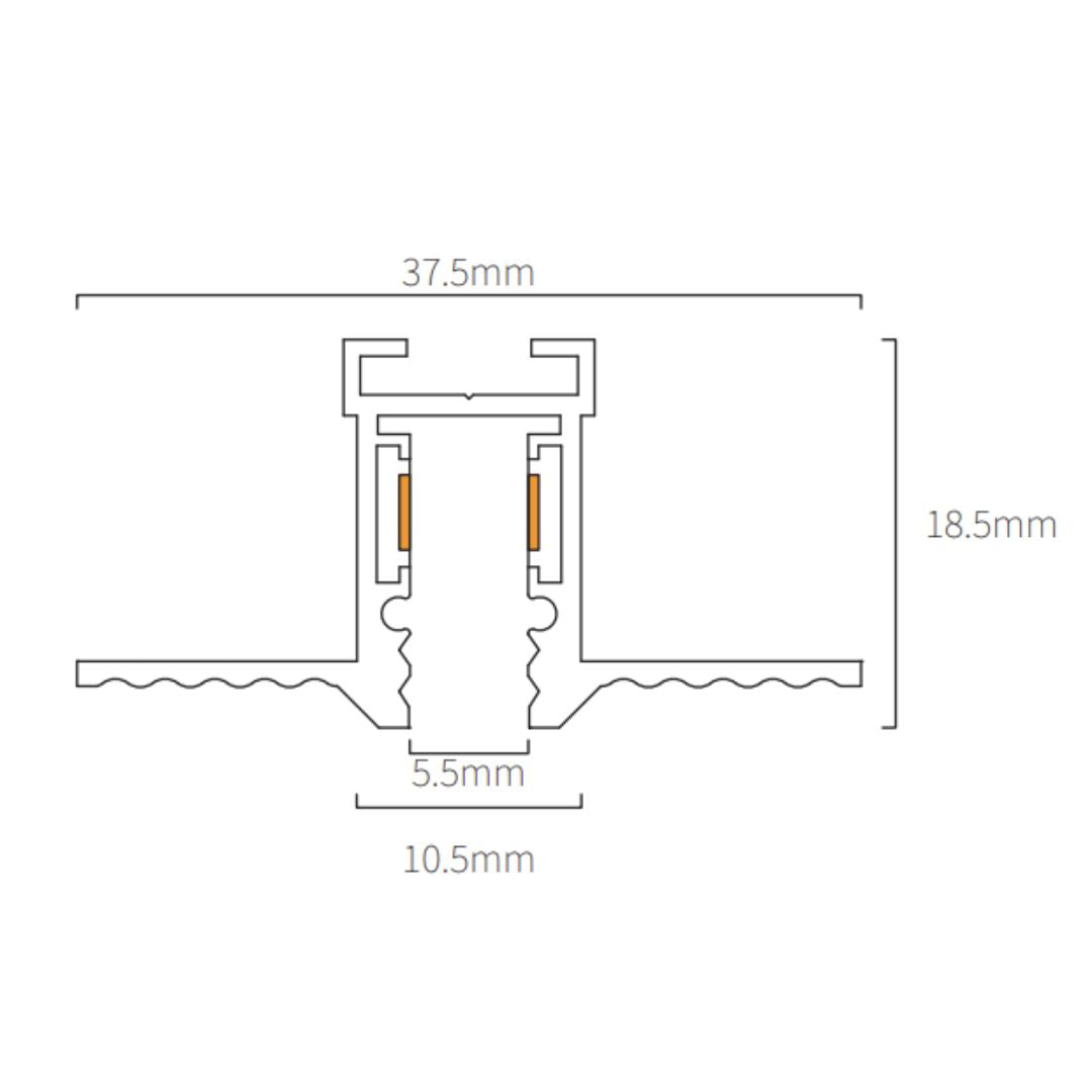 Mini Magnetic - Црна Вградна шина 1 метар UN5