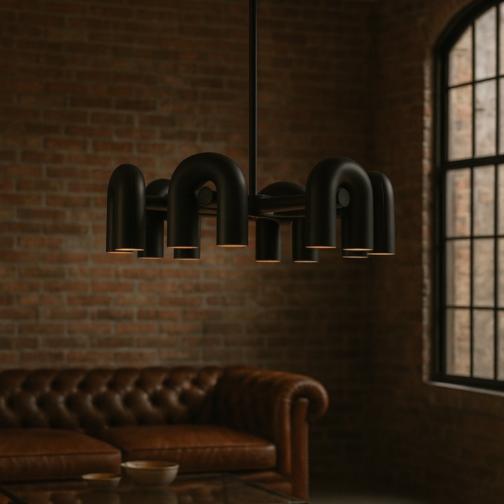 Terracotta - Црн LED Висечки лустер 12 x GU10