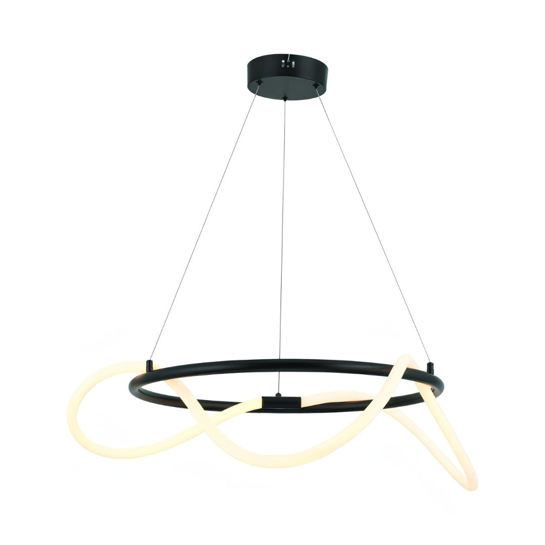Arella - Црн Кружен LED лустер 3000k 36w Ф60
