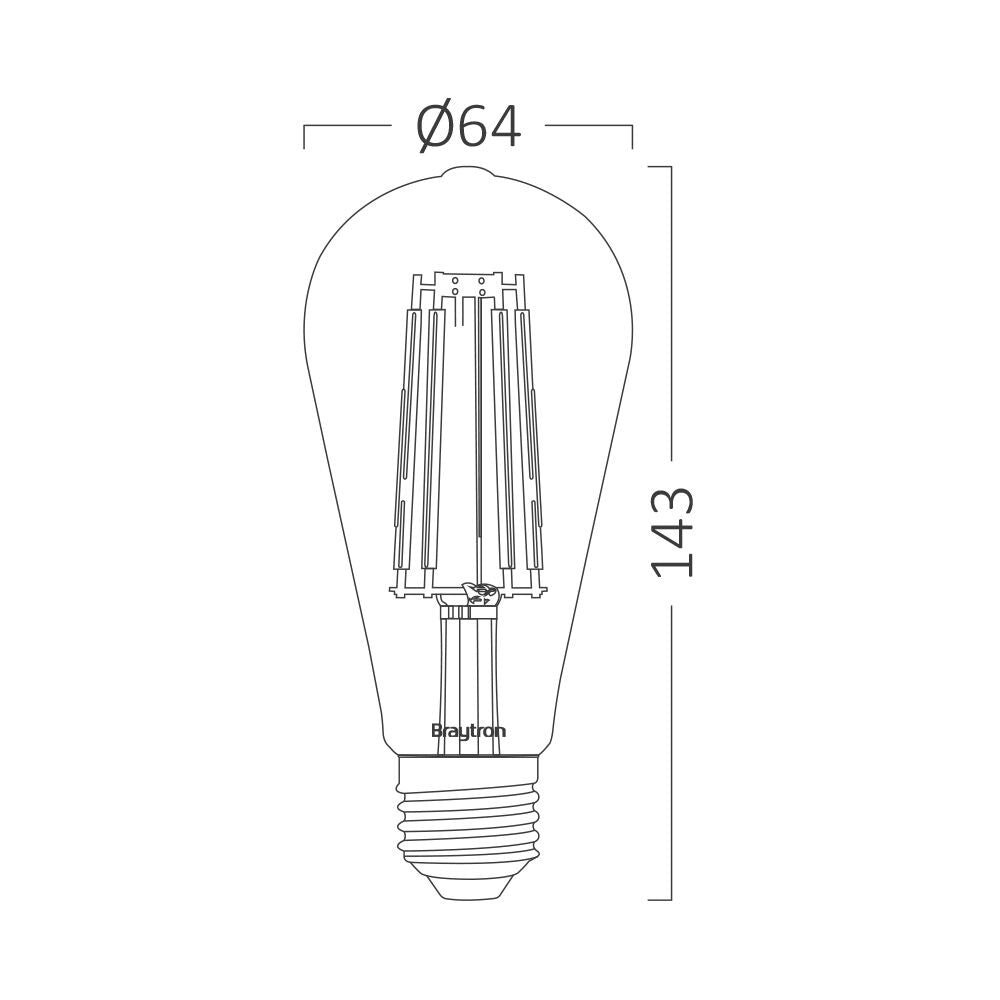 ЛЕД сијалица 8W 3000K, E27, ST64